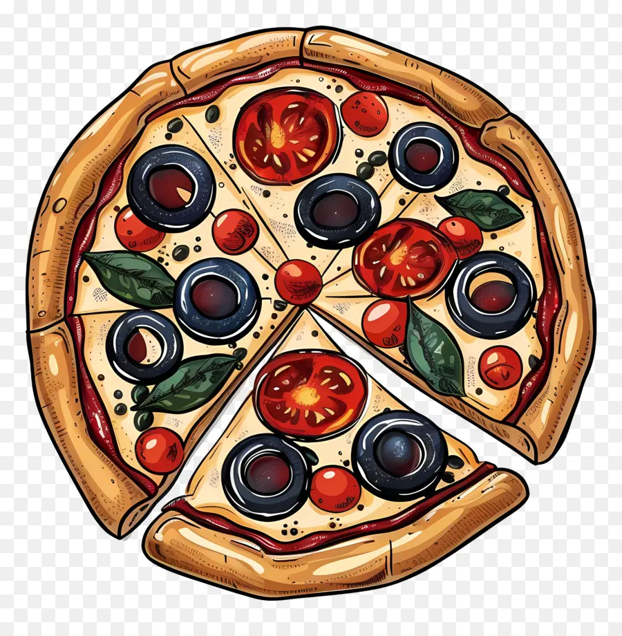 Pizza in der Box-Illustration