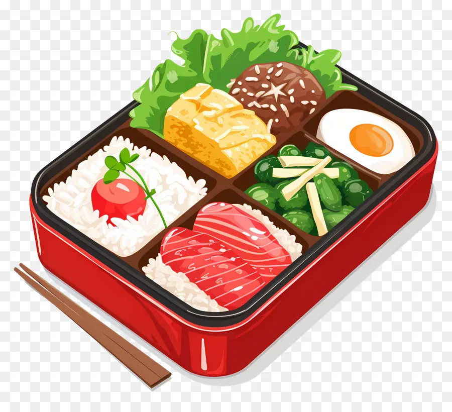 Bento Box tradizionale con piatti assortiti