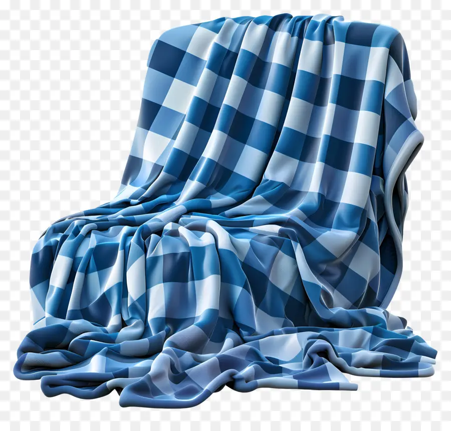 Coperta a quadretti blu