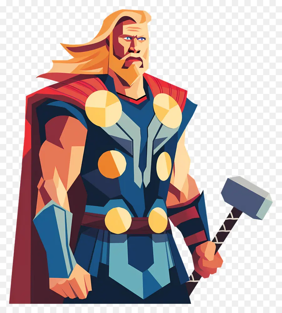 Thor del fumetto con l'illustrazione del martello