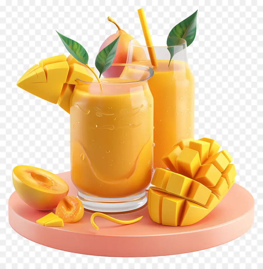 Succo di mango rinfrescante con fette