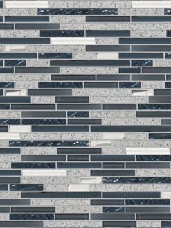 Gray Blue Quartz Glass Kitchen Backsplash Tile Cabinet Cambria Countertop BA62037