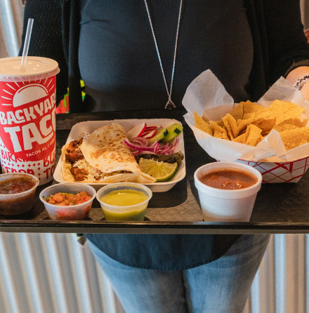 Backyard Taco Tray of Food