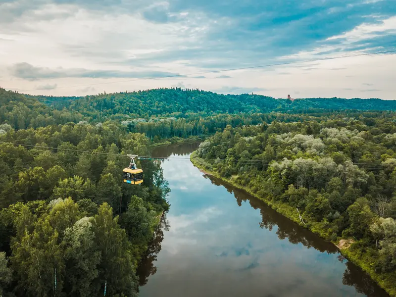 Sigulda adventures cable car river