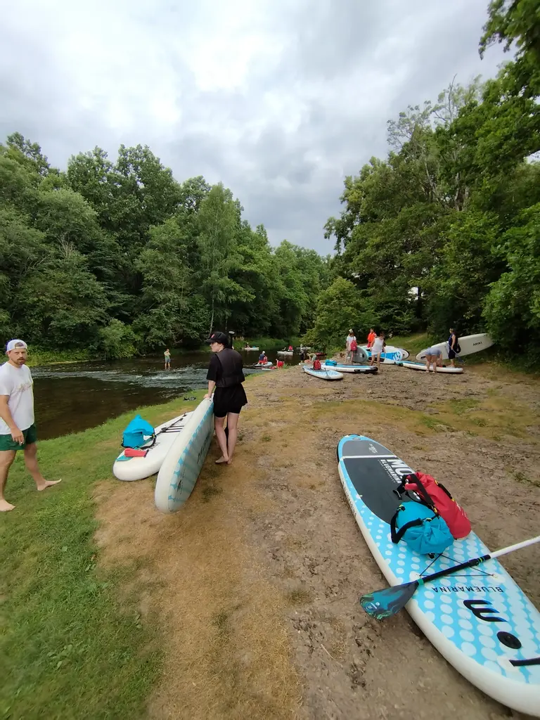 Boards you SUP and Kayak expedition in the Abava River people