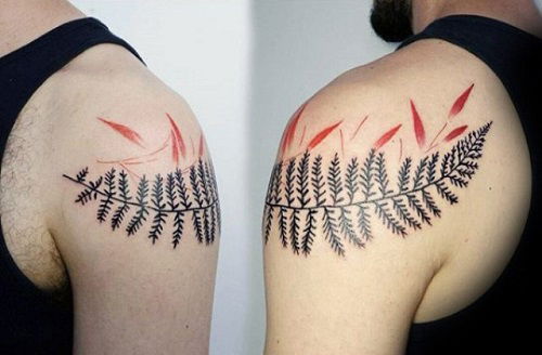 Fern Around the Shoulder tattoo