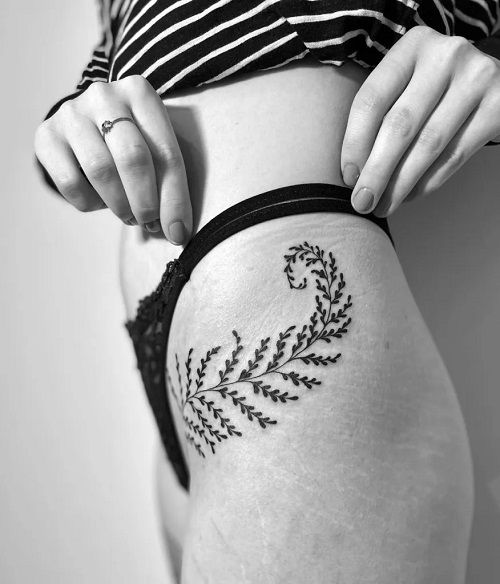 Delicate Bikini Line Piece tattoo