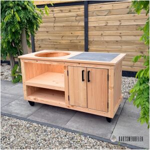 Buitenkeuken opbergkast met tegel 150 cm