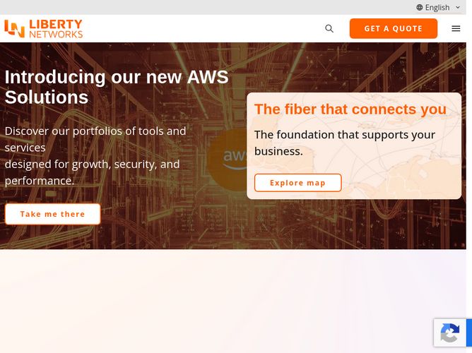 The website screenshot for https://libertynetworks.com/