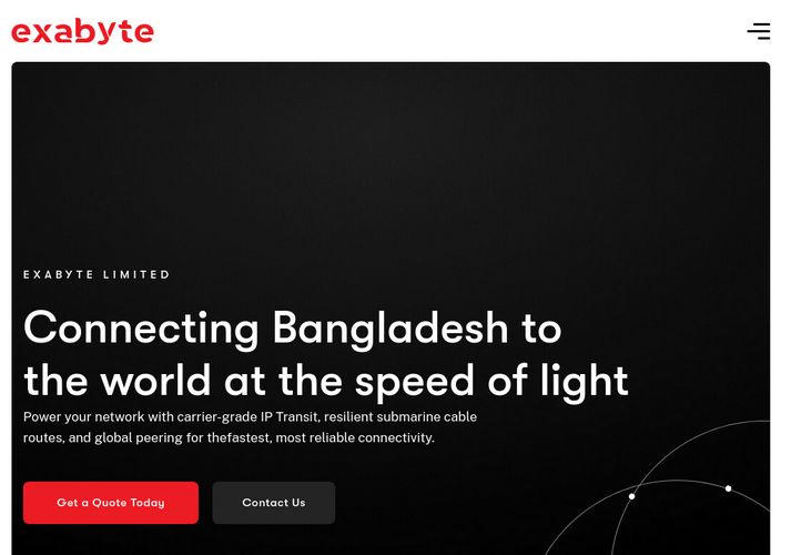The website screenshot for https://www.exabytebd.net
