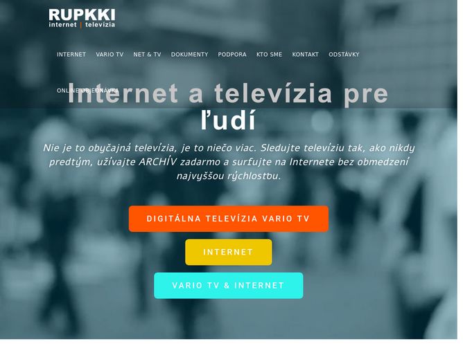 The website screenshot for https://rupkki.sk