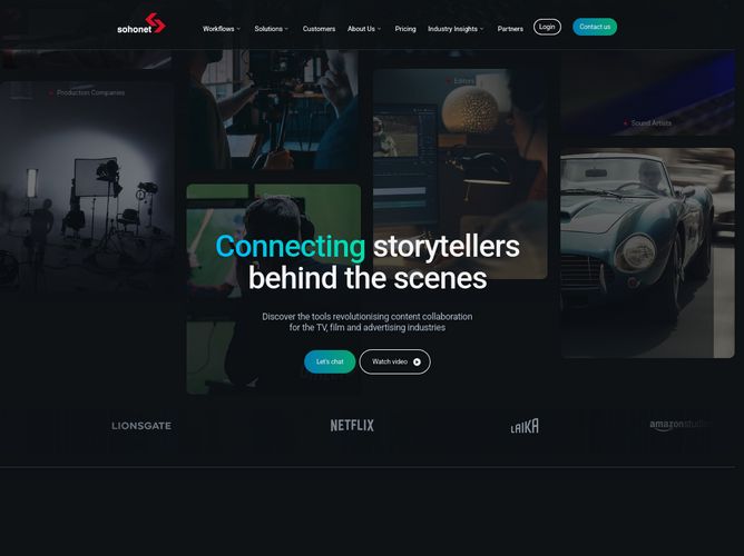 The website screenshot for https://www.sohonet.com/