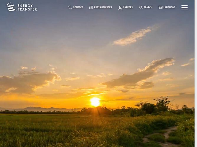 The website screenshot for http://energytransfer.com