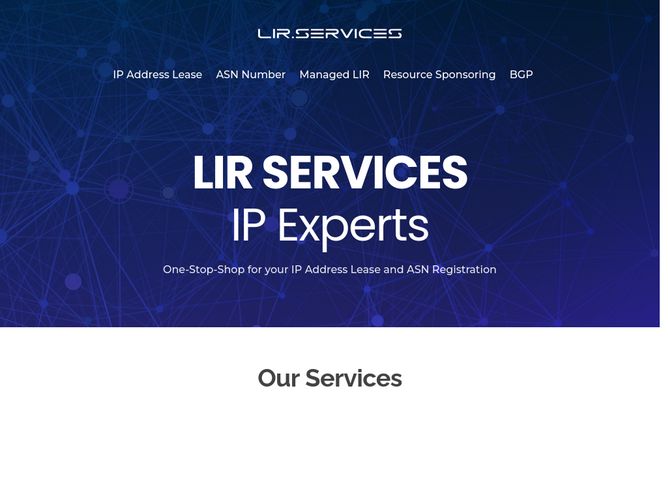 The website screenshot for https://www.lir.services/