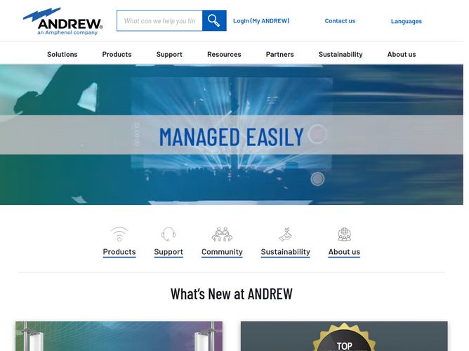 The website screenshot for http://andrew.com