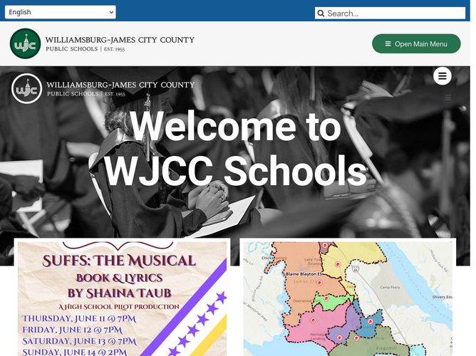 The website screenshot for http://wjccschools.org