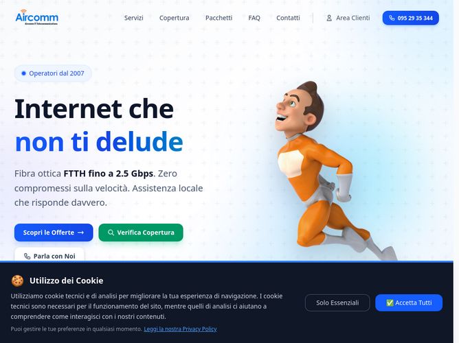 The website screenshot for http://www.aircomm.it