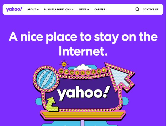 The website screenshot for https://www.yahooinc.com/