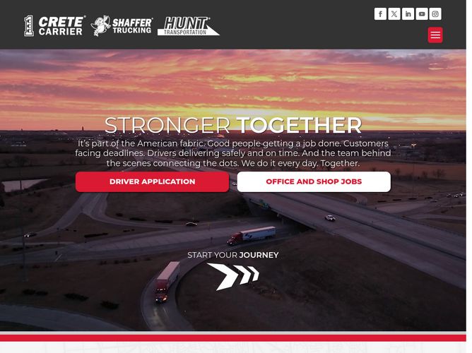 The website screenshot for http://cretecarrier.com