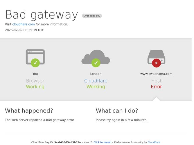 The website screenshot for http://www.cwpanama.com
