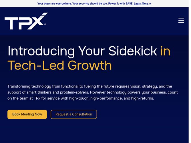 The website screenshot for http://www.tpx.com