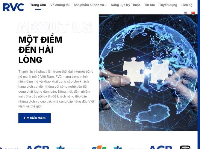 The website screenshot for https://www.rvc.net.vn