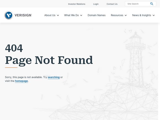The website screenshot for http://www.verisign.com/rirs