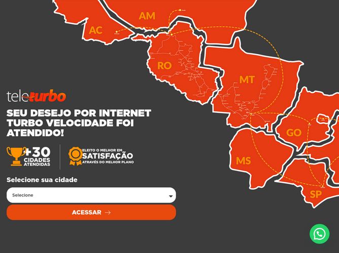 The website screenshot for http://www.teleturbo.com.br