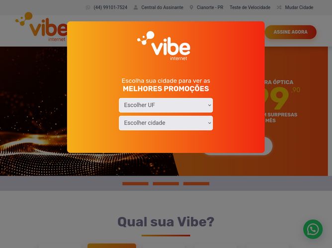 The website screenshot for http://www.redevibe.com.br