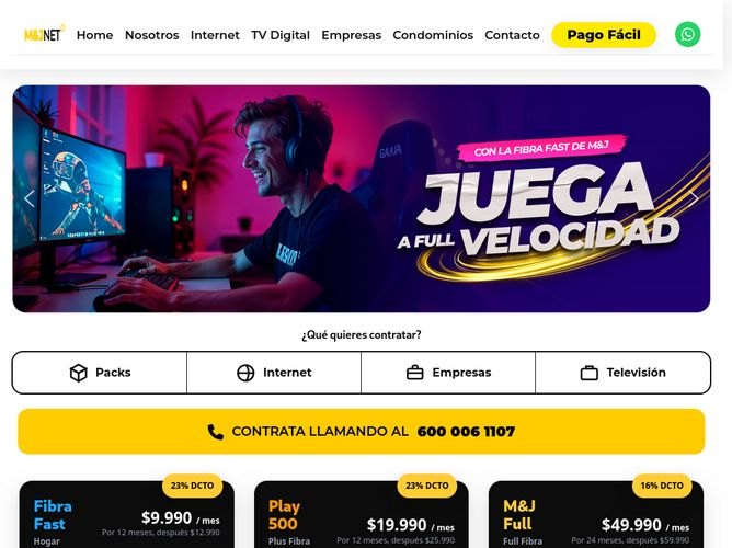 The website screenshot for http://www.myjchile.cl