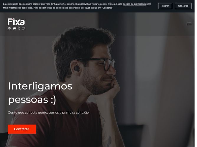 The website screenshot for https://www.fixainternet.com.br