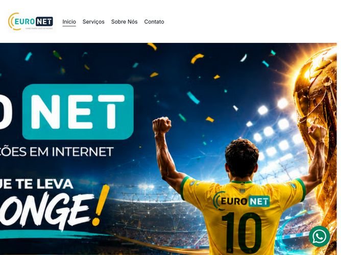 The website screenshot for https://www.euronettelecom.com.br/