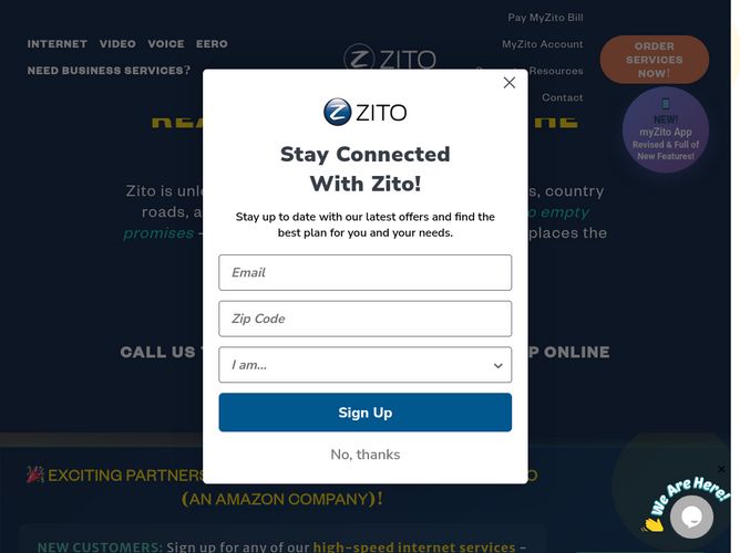 The website screenshot for http://www.zitomedia.com/