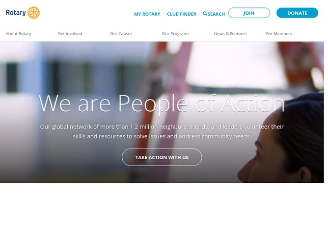 The website screenshot for http://rotary.org