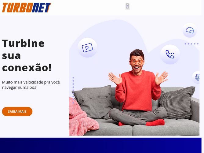 The website screenshot for http://www.turbonetminas.com.br