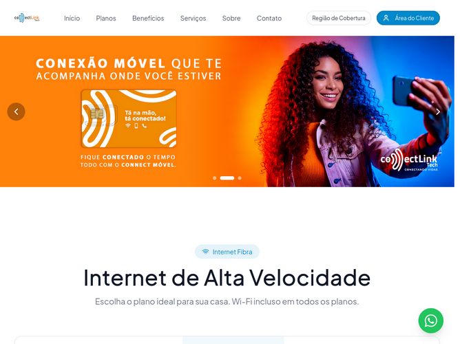 The website screenshot for http://connectlinksp.com.br
