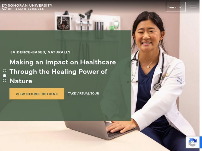 The website screenshot for http://scnm.edu