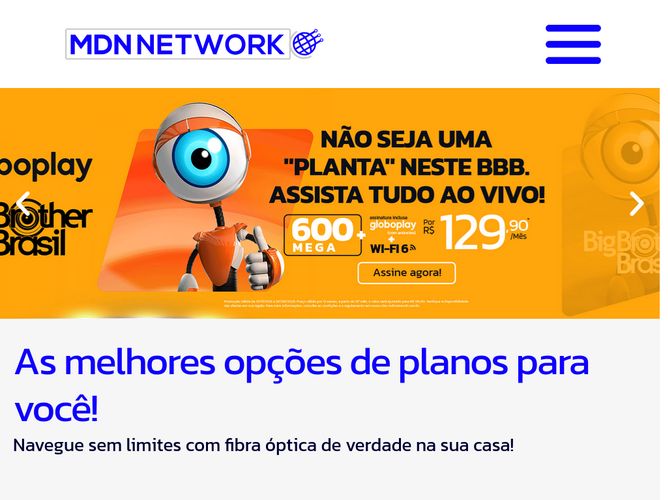The website screenshot for https://mdnnetwork.com.br/