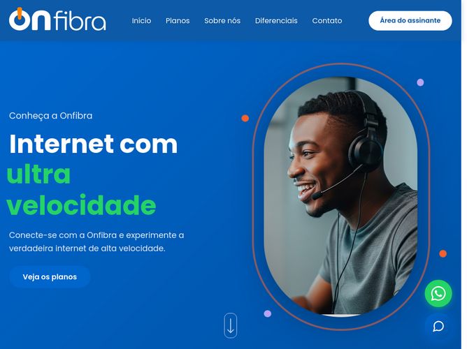 The website screenshot for https://www.onfibra.com