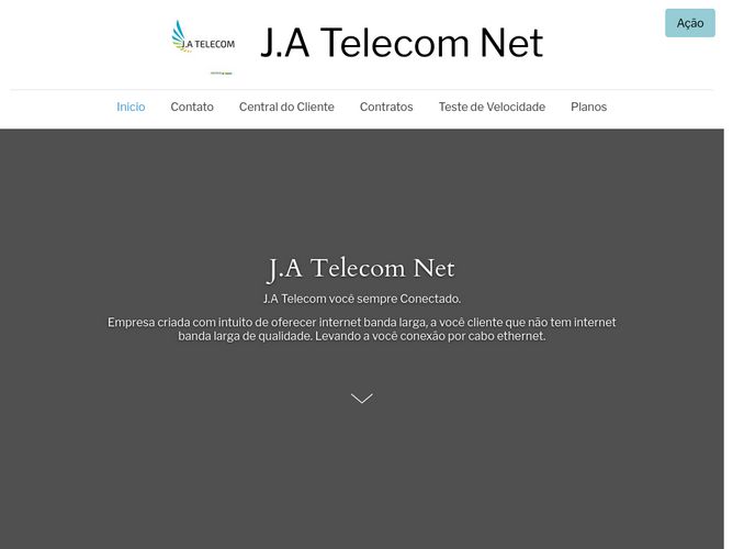 The website screenshot for https://jatelecomnet.com/