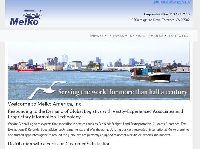 The website screenshot for http://meikoamerica.com