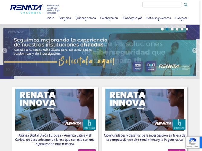 The website screenshot for http://www.renata.edu.co/