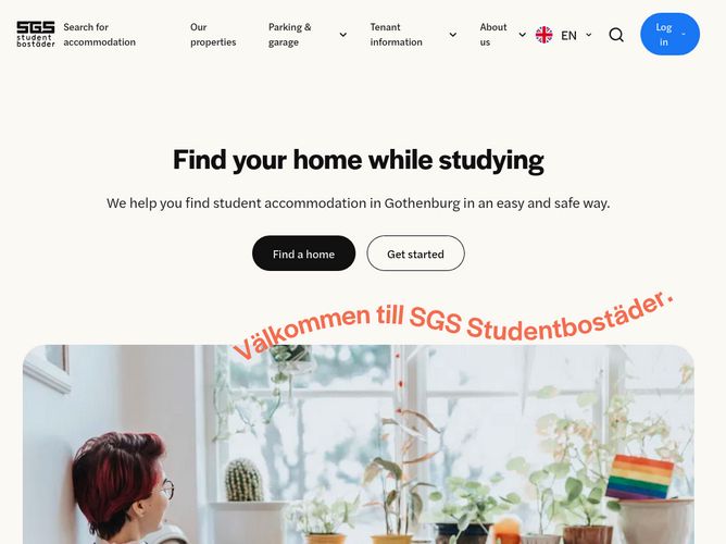 The website screenshot for https://sgs.se/en