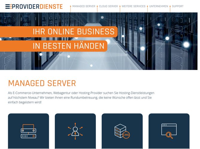 The website screenshot for http://www.providerdienste.de