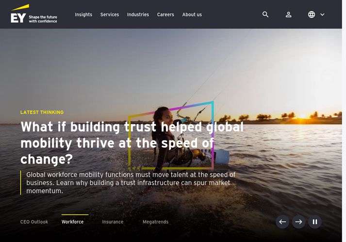 The website screenshot for https://www.ey.com