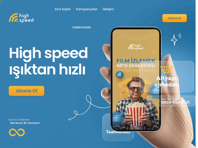 The website screenshot for https://highspeed.com.tr