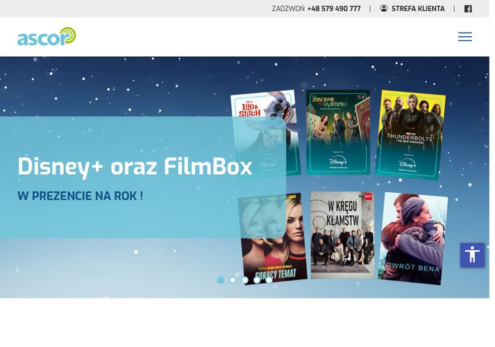 The website screenshot for http://www.ascor-net.pl