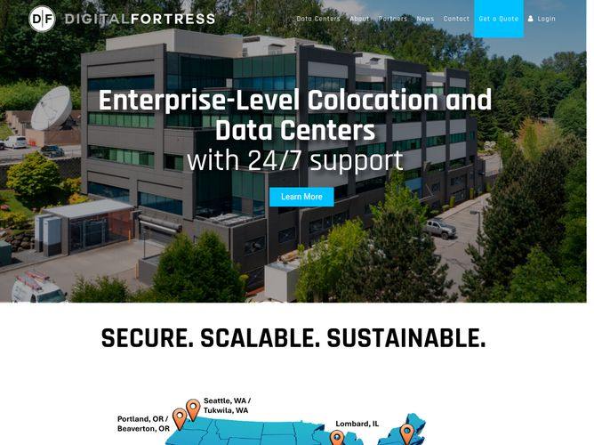 The website screenshot for https://digital-fortress.com/