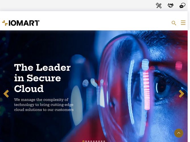 The website screenshot for http://www.iomart.com