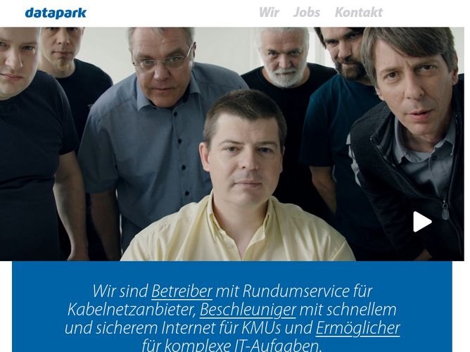 The website screenshot for https://www.datapark.ch